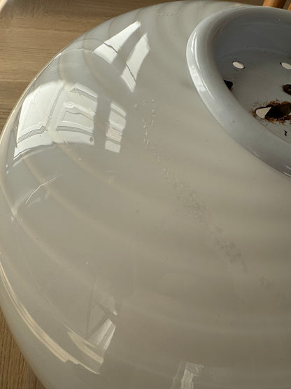 White Murano pendant with white top, 40 cm