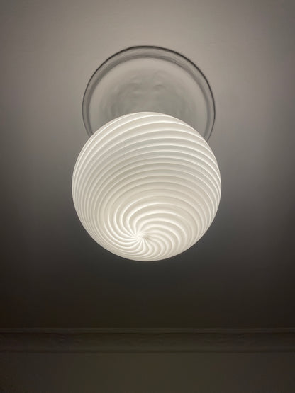 Classic white murano pendant lamp, 40 cm