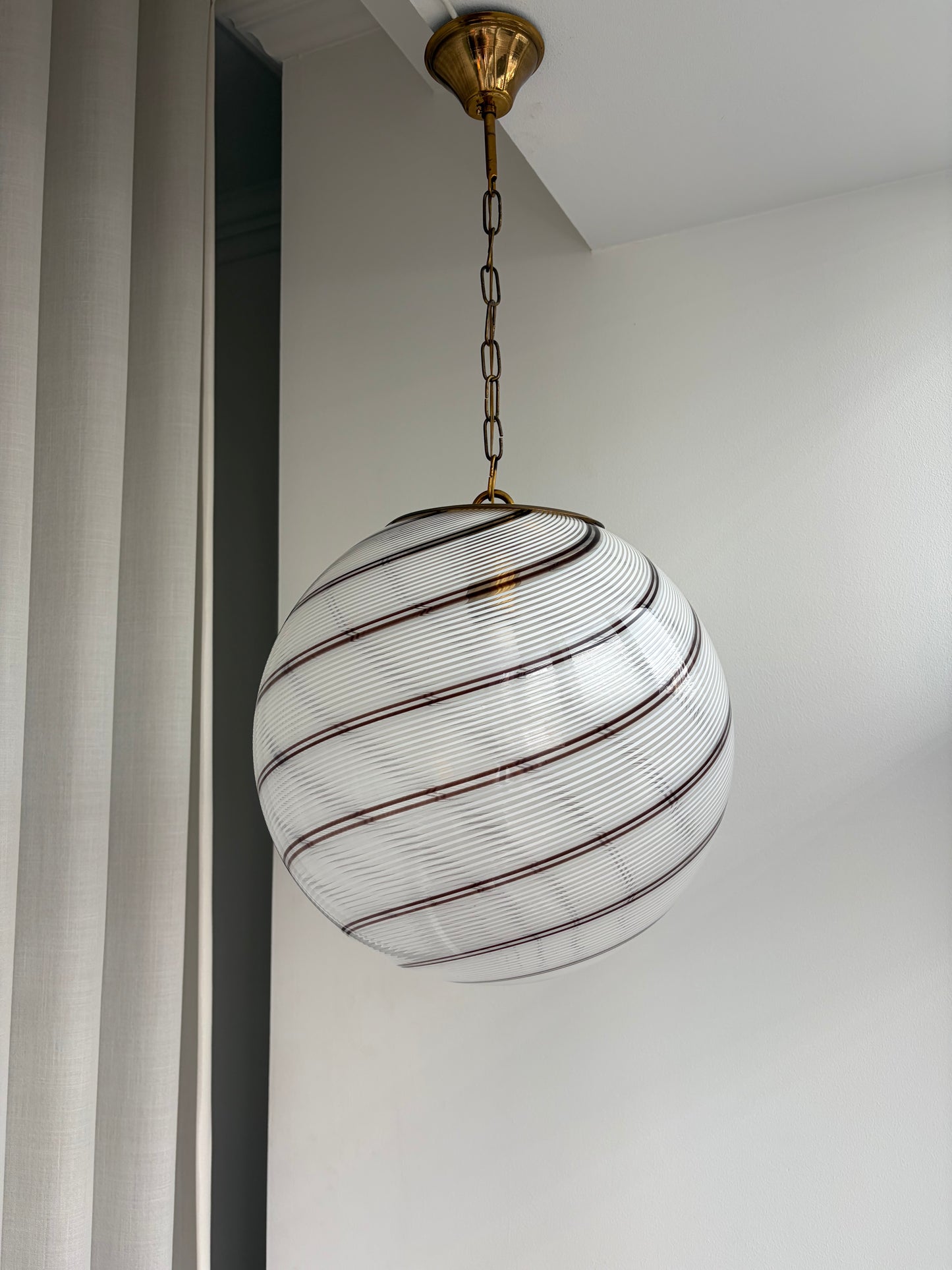 Meget smuk vintage Murano filigrana pendel, 40 cm
