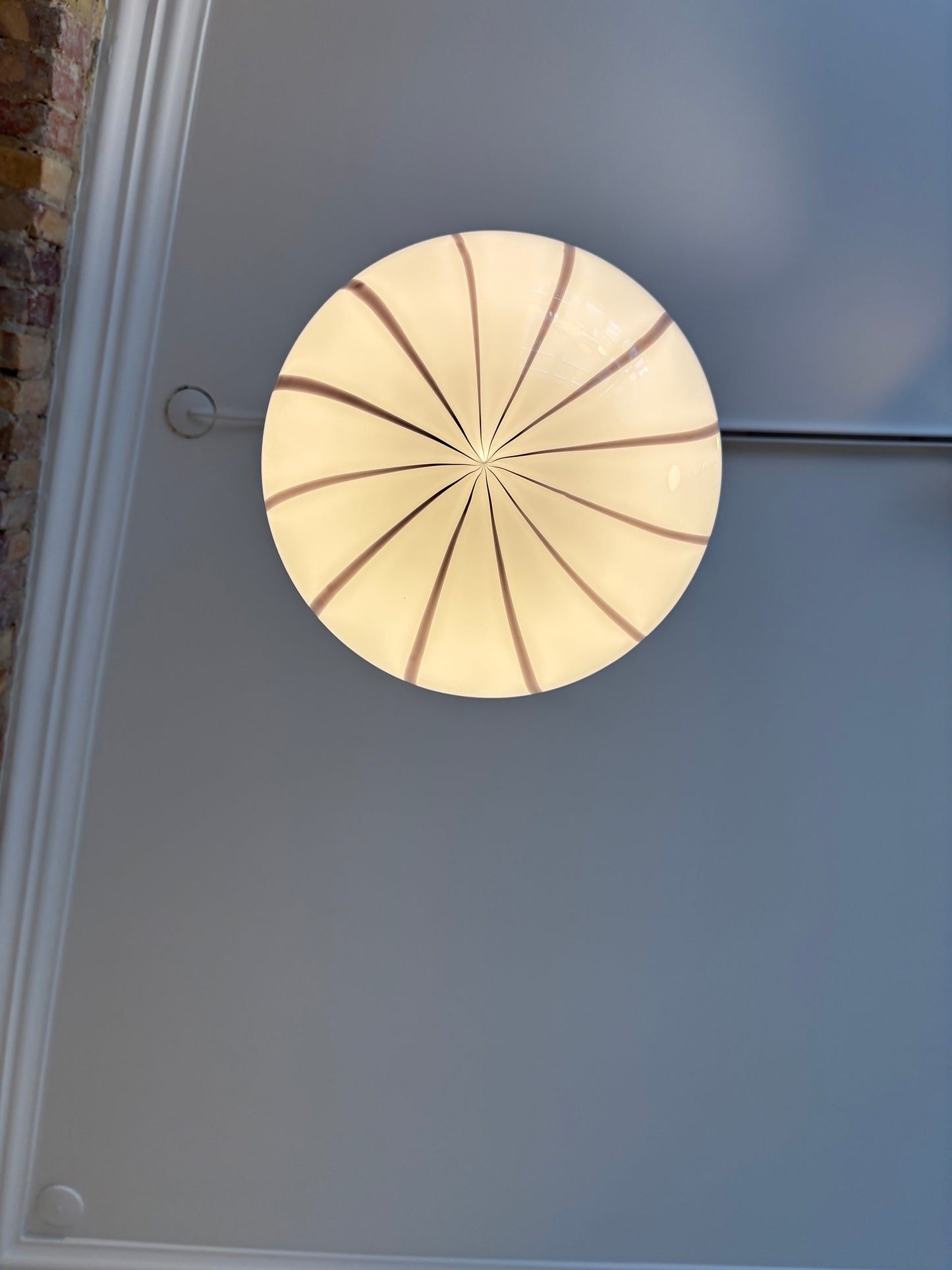 Filigrana Murano ceiling lamp with purple swirl, 30 cm