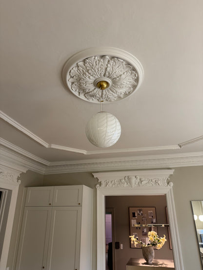 Hvid Murano peacock loftlampe, 30 cm