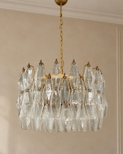 Murano chandelier | Poliedri | 107 glass | Clear