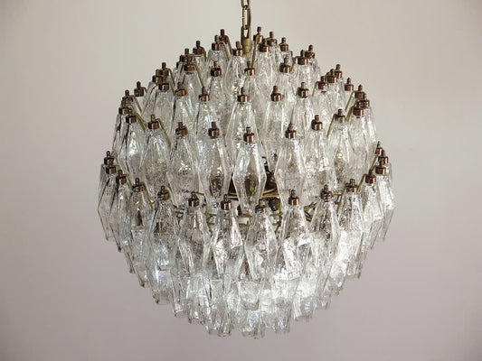 Murano lysekrone | Poliedri | 140 glas | Klar