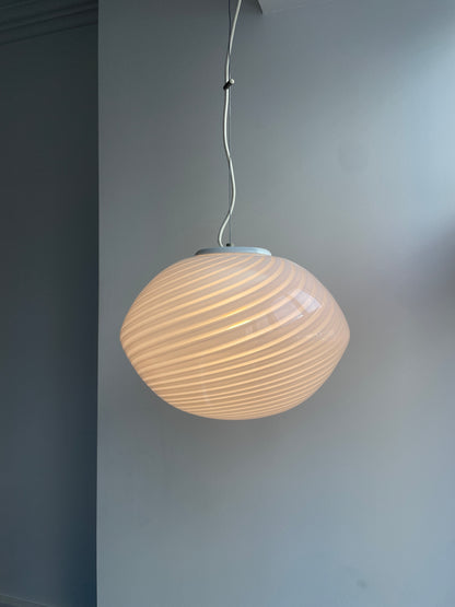 Hvid vintage Murano pendel, 40 cm