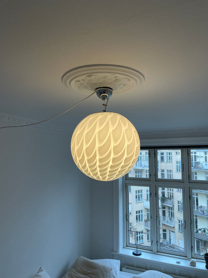 Hvid Murano peacock loftlampe, 40 cm