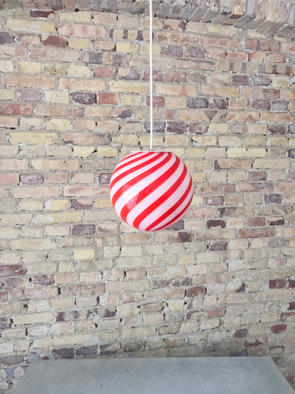 Red swirl Murano pendant lamp, 20 cm
