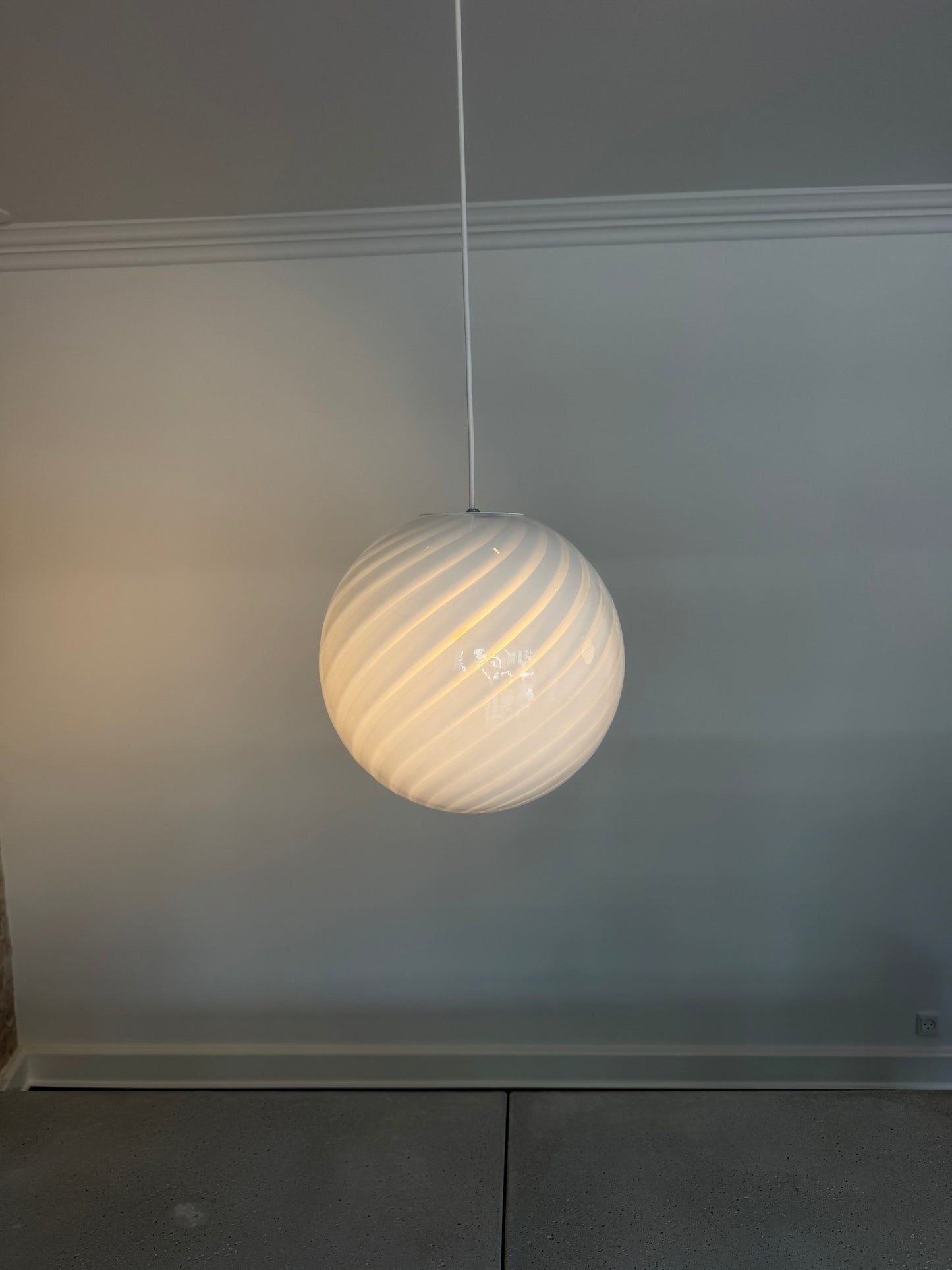 Lyseblå Murano pendel, 30 cm