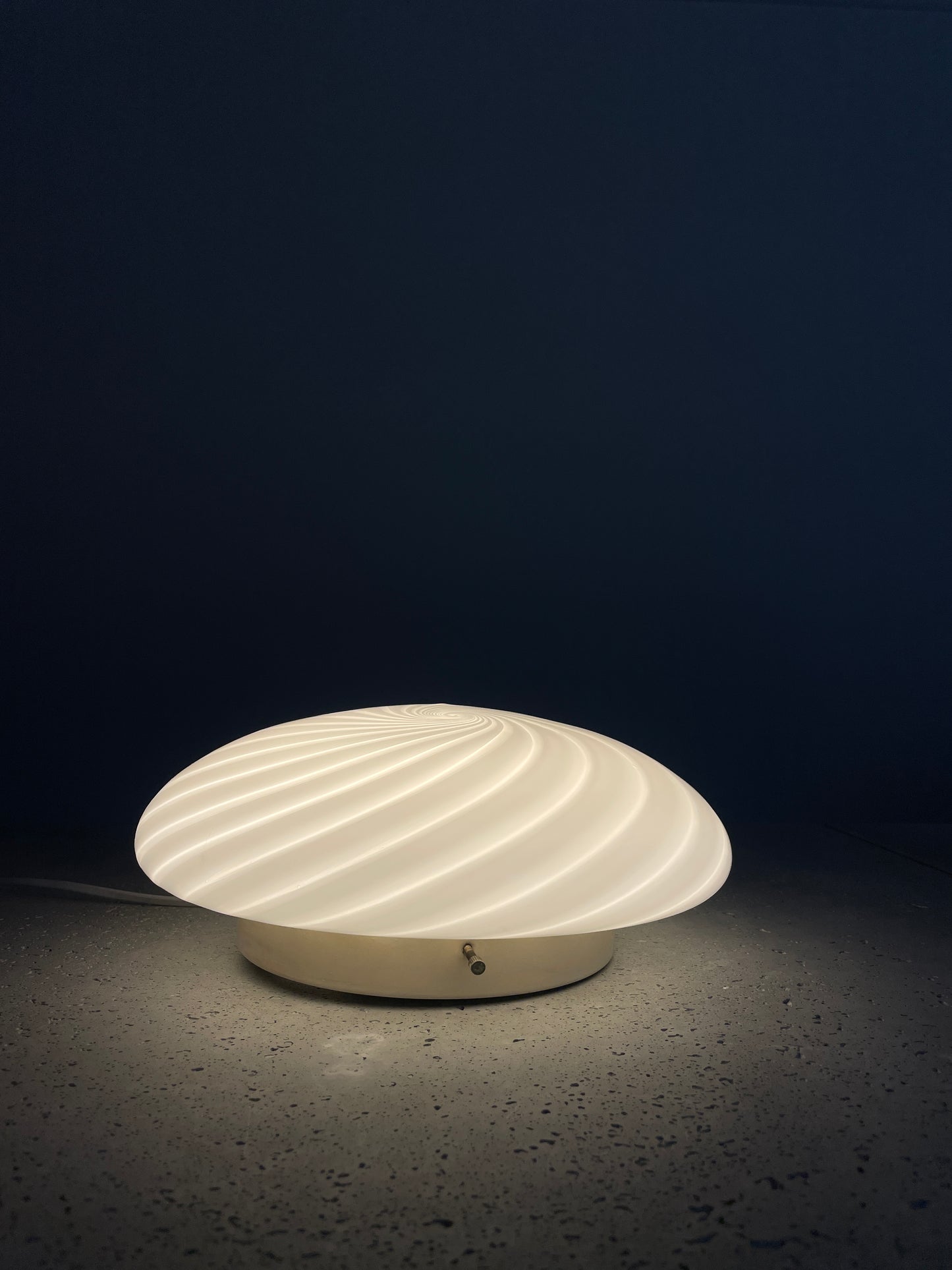 Beautiful vintage Murano ceiling lamp with white classic swirl, 30 cm