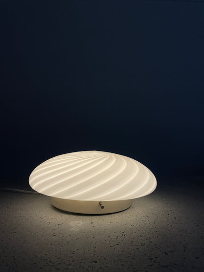 Beautiful vintage Murano ceiling lamp with white classic swirl, 30 cm