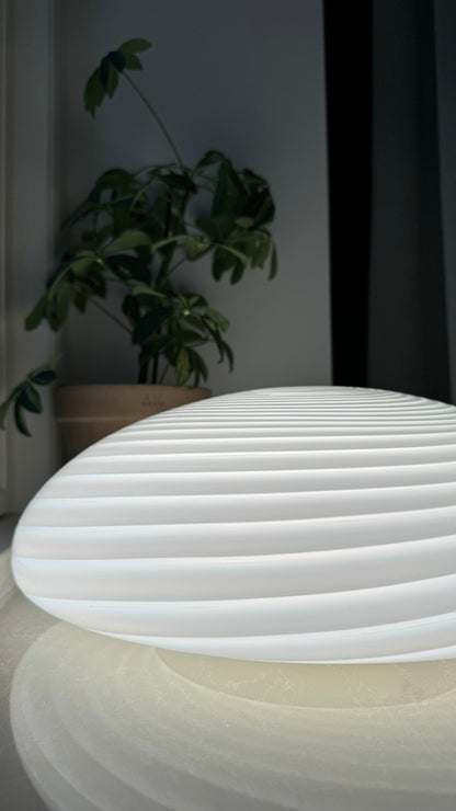 Murano ceiling lamp in classic white swirl, 38cm