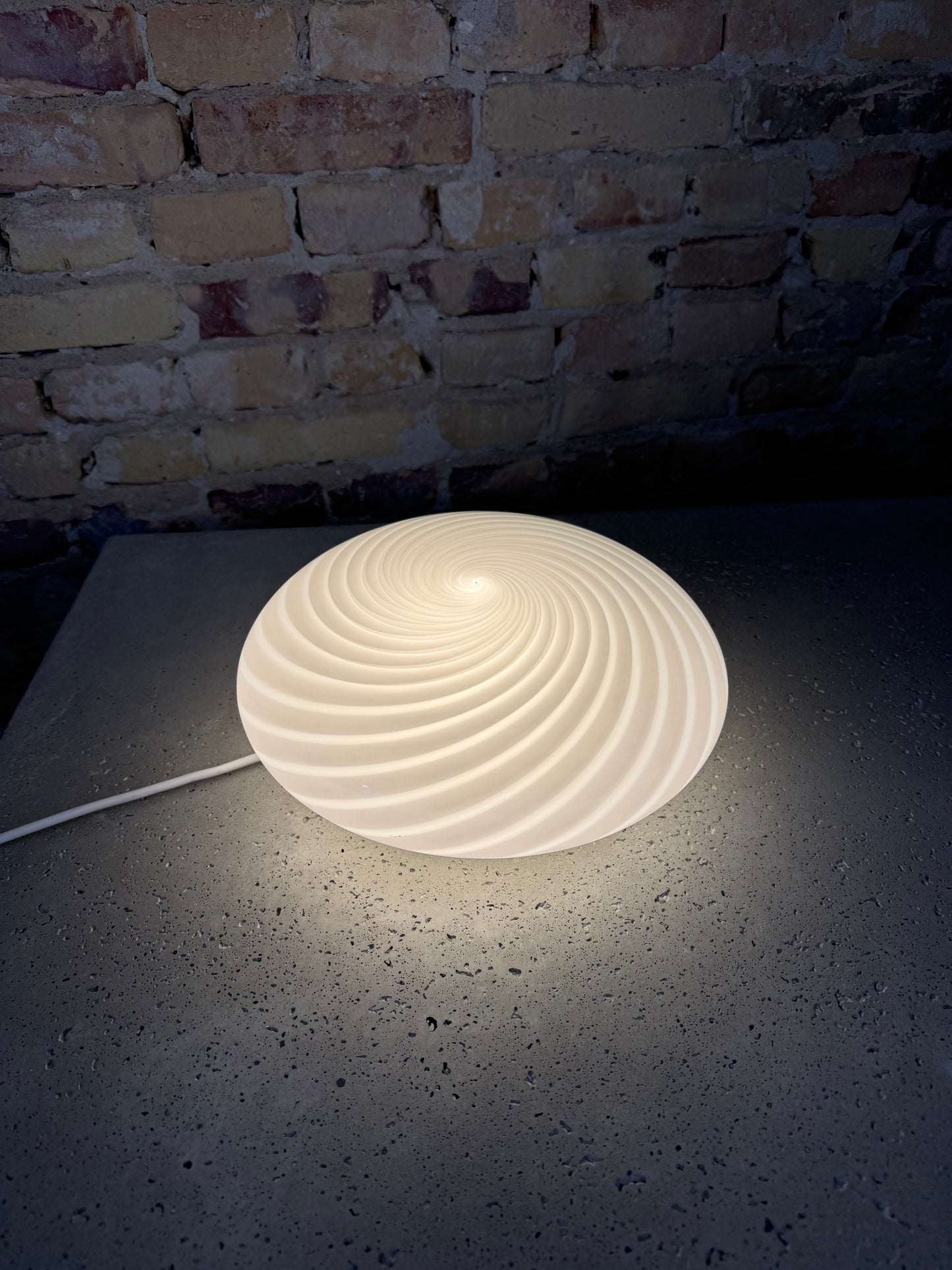 Hvid vintage Murano plafond lampe, 30 cm