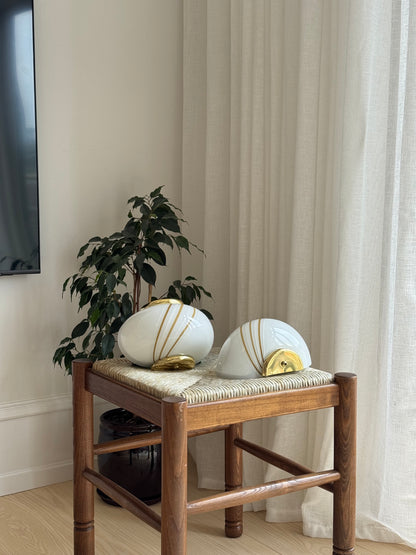 Vintage Murano shell wall lamps (one set)