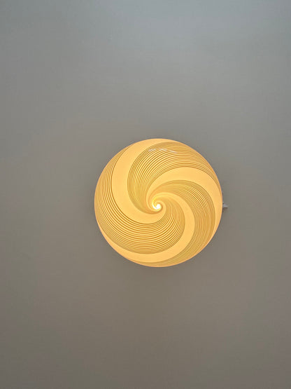 Mega Vintage Murano pendant lamp with brown swirl, 45 cm