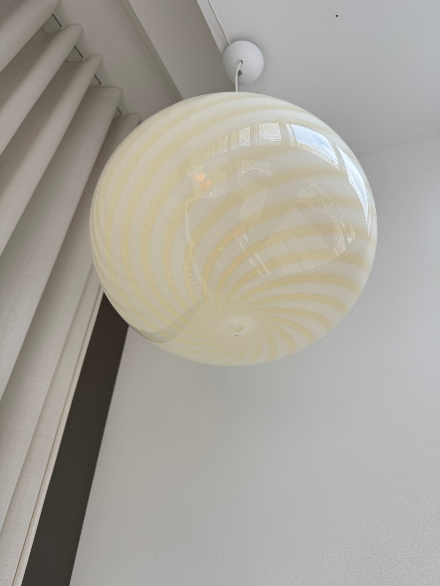 Oval lysegul Murano pendel, 40 cm