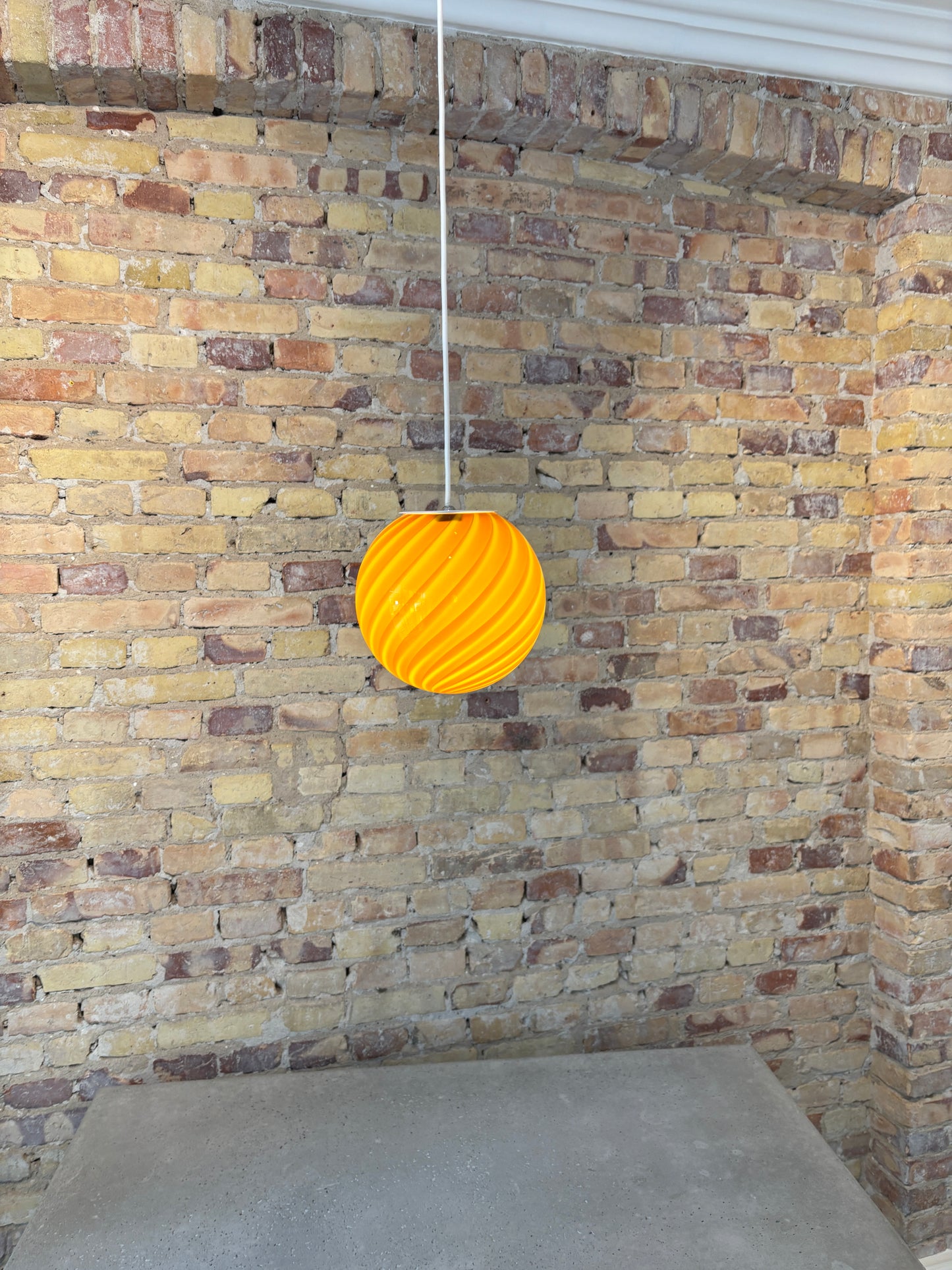 Amber/dark yellow Murano pendant light, 20 cm