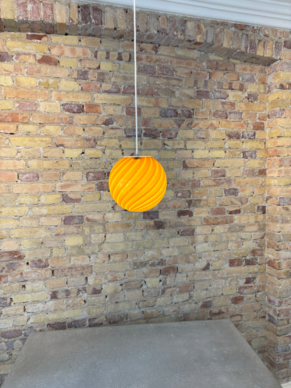 Amber/dark yellow Murano pendant light, 20 cm