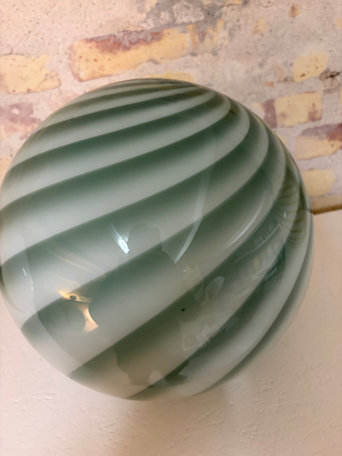 Mørkegrøn Murano swirl pendel, 30 cm - 2. sortering