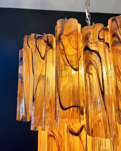 Murano Chandelier | Tuber | 48 glasses | Amber Alabaster