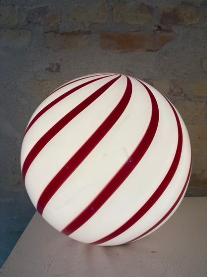Red cherry Murano swirl pendant, 30 cm - 2nd sort