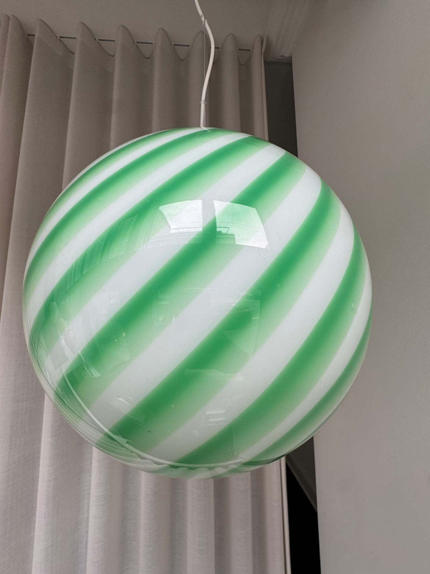 Green Murano candy ceiling lamp, 40 cm