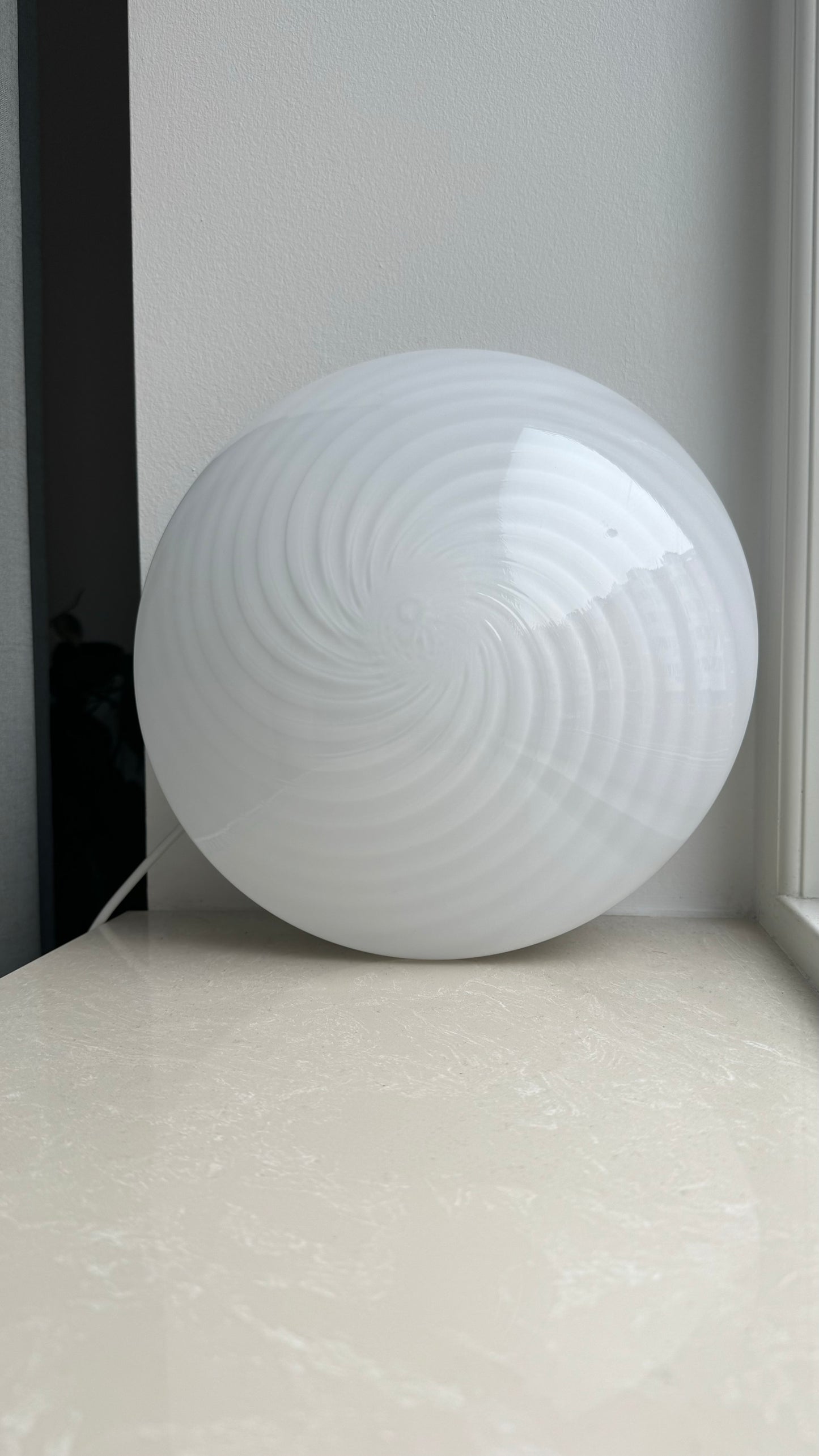 Murano plafond med hvid swirl, 30cm