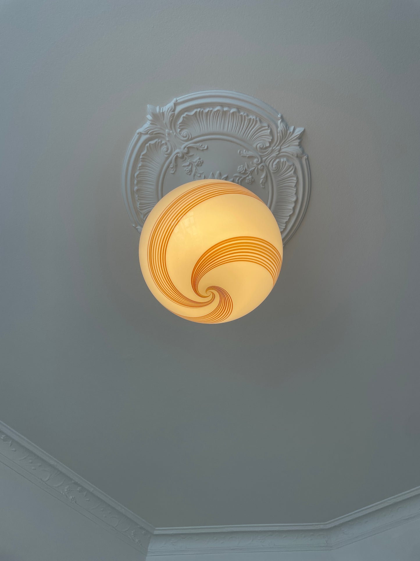Vintage Murano pendel med brun swirl, 40 cm