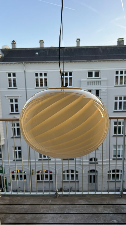 White and yellow Murano pendant lamp, 40 cm