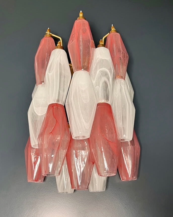 Murano wall lamp | Poliedri | White/pink alabaster