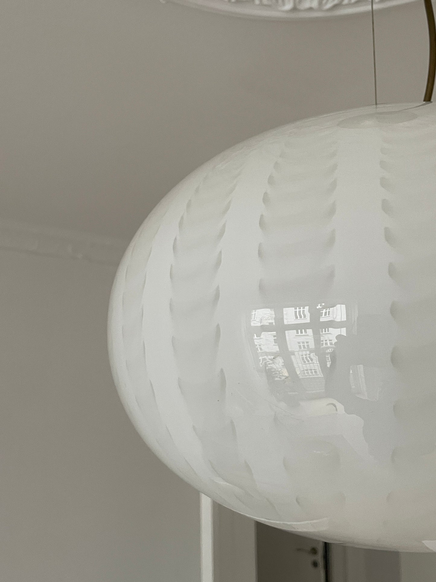 Hvid Murano peacock pendel, 40 cm