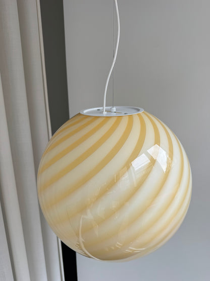 Stor gul Murano loftlampe, 40 cm