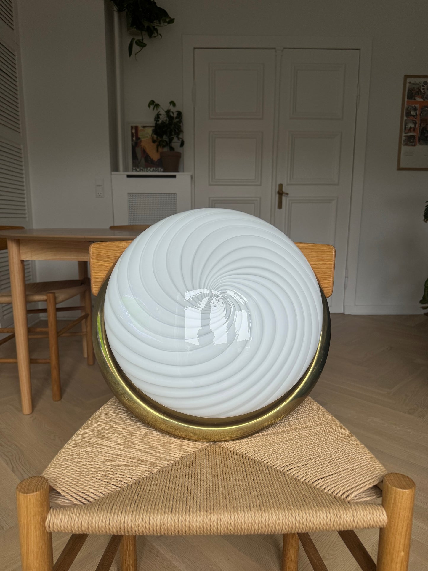 White vintage Murano ceiling lamp, 36 cm