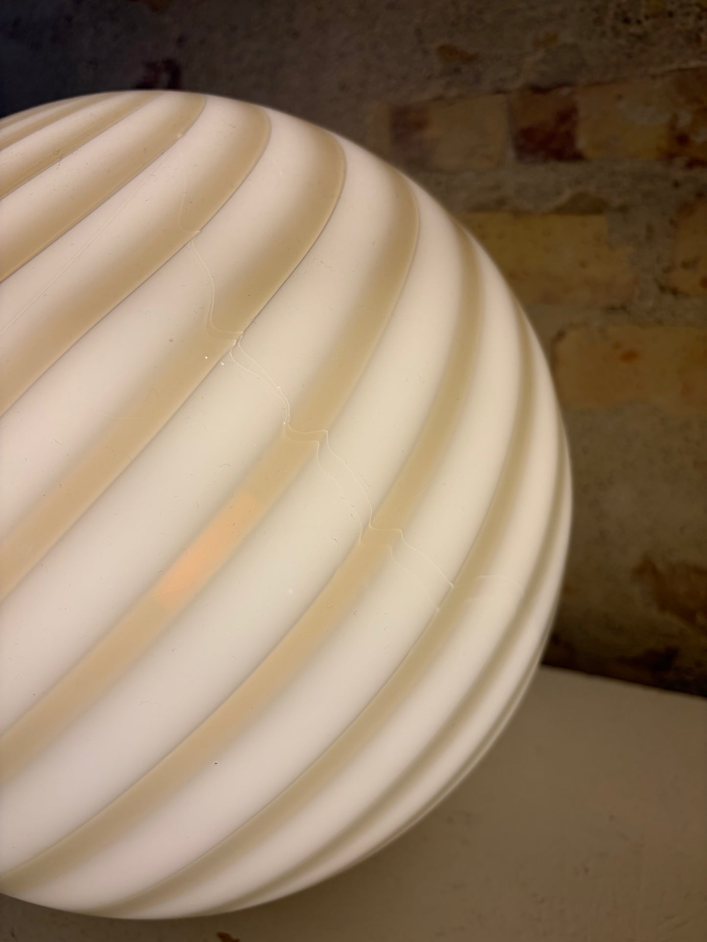 Murano ceiling lamp in grey and brown swirl, 30 cm