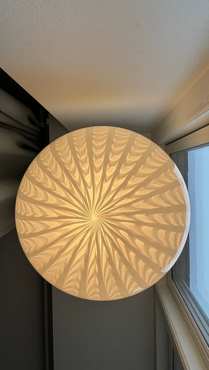 Murano pendant oval in peacock pattern, 45 cm