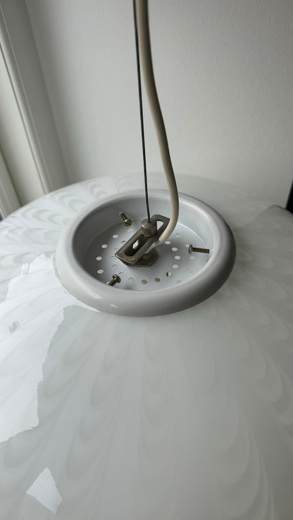 Murano pendant oval in peacock pattern, 45 cm