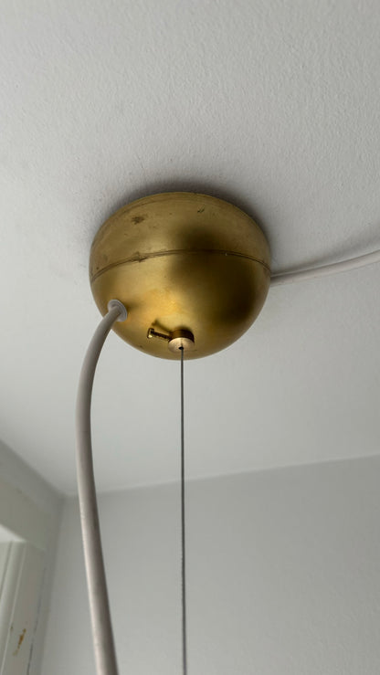 Murano pendant light round in classic white swirl, 40 cm