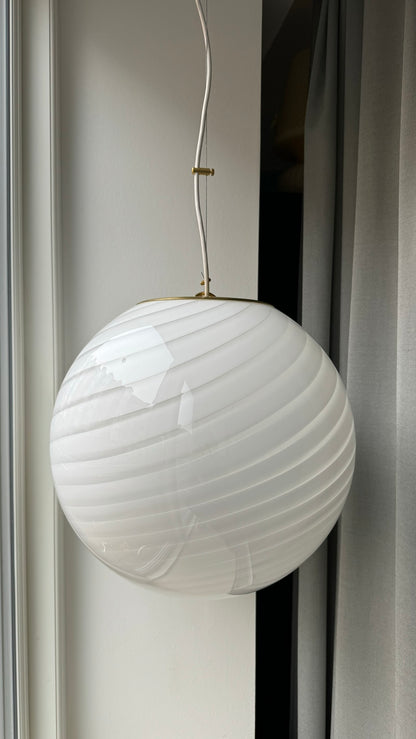 Classic white murano pendant lamp, 40 cm