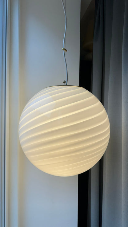 Classic white murano pendant lamp, 40 cm