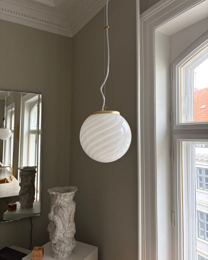 Hvid Murano pendel, 20 cm
