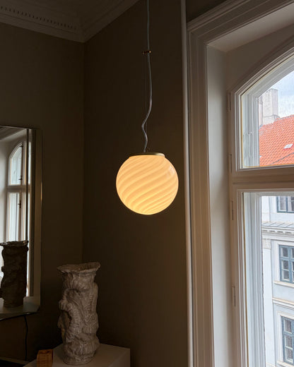 Hvid Murano pendel, 20 cm