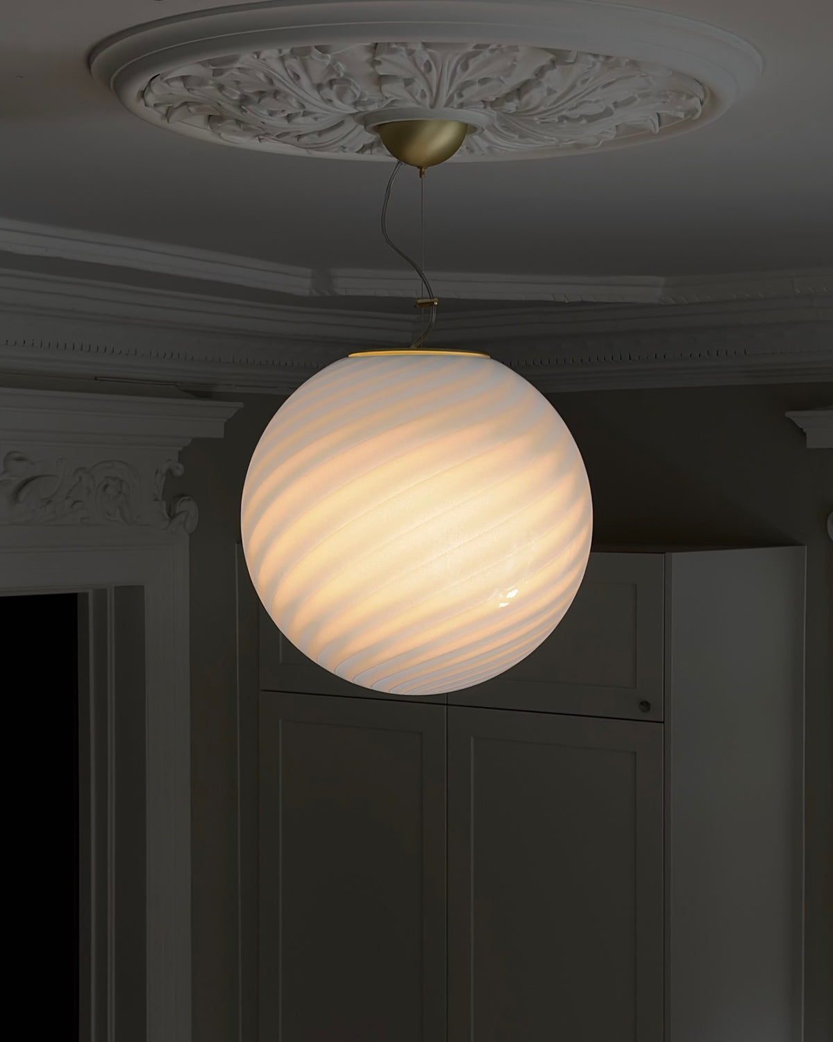 Blå candy Murano pendel, 40 cm
