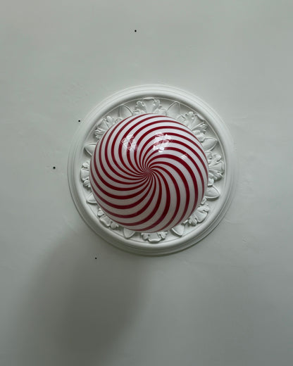 Cherry swirl candy Murano pendel, 40 cm