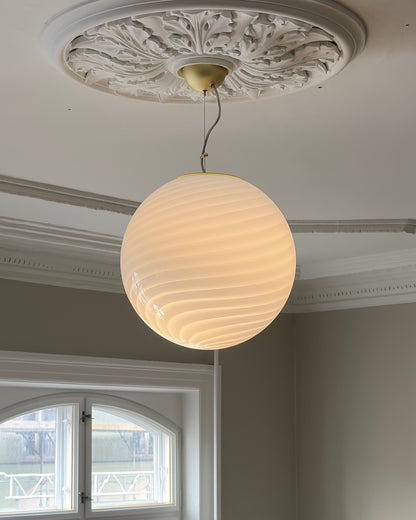 Murano loftlampe i lyseblå swirl, 40 cm