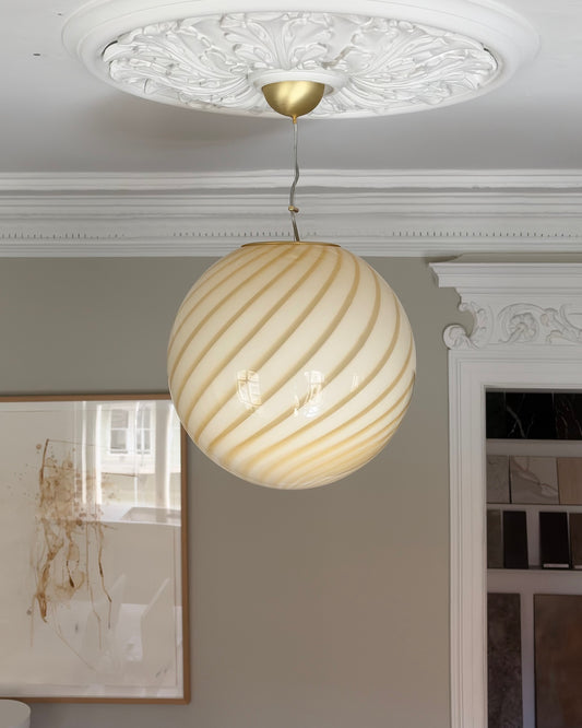 Stor gul Murano loftlampe, 40 cm