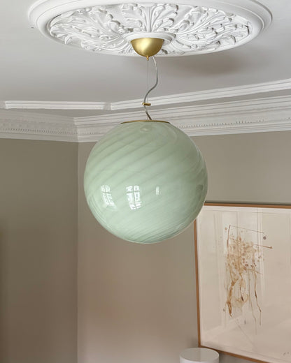 Lysegrøn Murano candy pendel, 40 cm