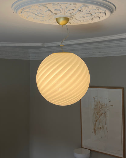 Klassisk hvid rund Murano pendel, 40 cm
