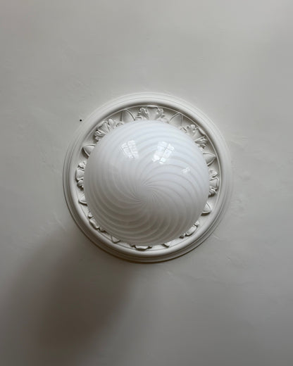 Klassisk hvid rund Murano pendel, 40 cm