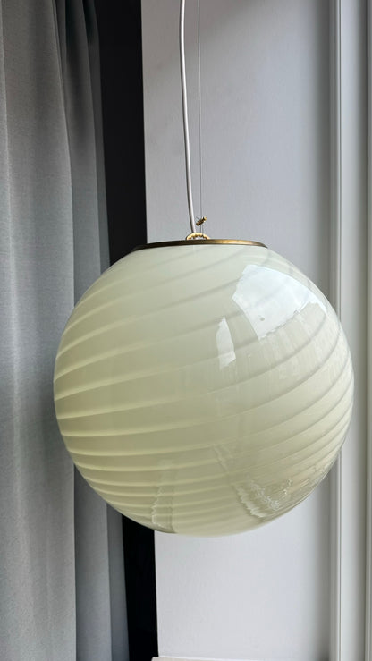 Murano round pendant cream swirl, 40 cm