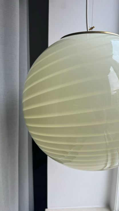 Murano round pendant cream swirl, 40 cm