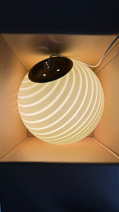 Murano round pendant cream swirl, 40 cm