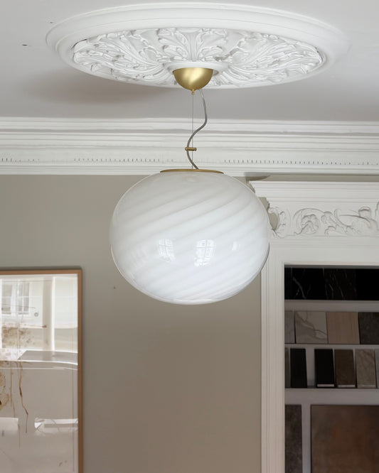 Classic white Murano pendant lamp, 40 cm